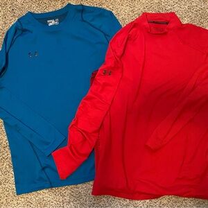 Under Armour Performance Long-Sleeve Tops in Blue and Red. 2XL bundle.